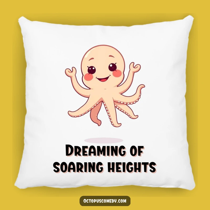Soft Funny Kawaii Octopus Pillow, Cozy Silly Grin Accent Gift