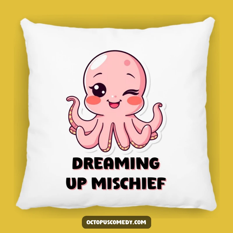 Funny Wink Octopus Pillow: Cuddle Up with Coastal Comedy