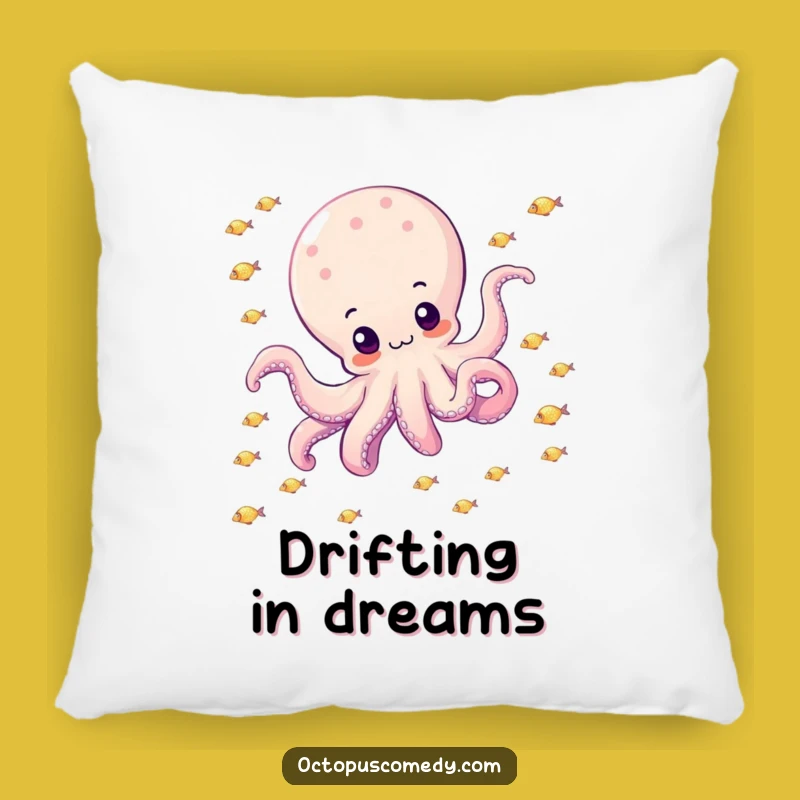 Funny Octopus Pillow: Drifting with Sparkly Fish, Cozy Ocean Gift