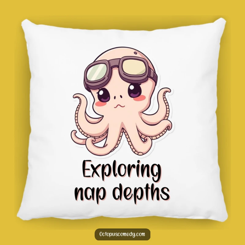 Funny Octopus Pillow - Cozy Goggles Explorer Cushion - Comfy Gift