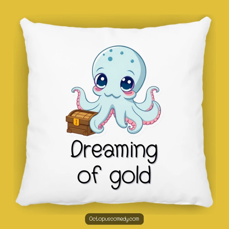 Funny Curious Octopus Treasure Chest Pillow - Comfy Discovery