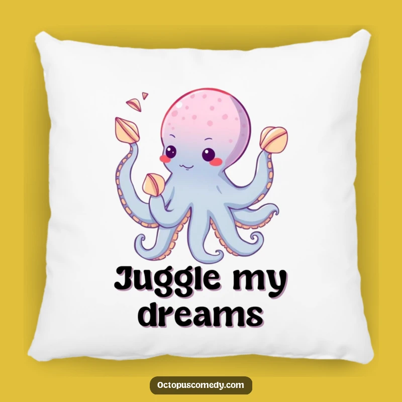 Funny Juggling Octopus Seashell Pillow - Comfy & Playful