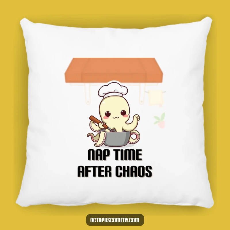 Funny Octopus Chef Pillow: Comfy Culinary Cushion, Adorable Funny Gift for Home