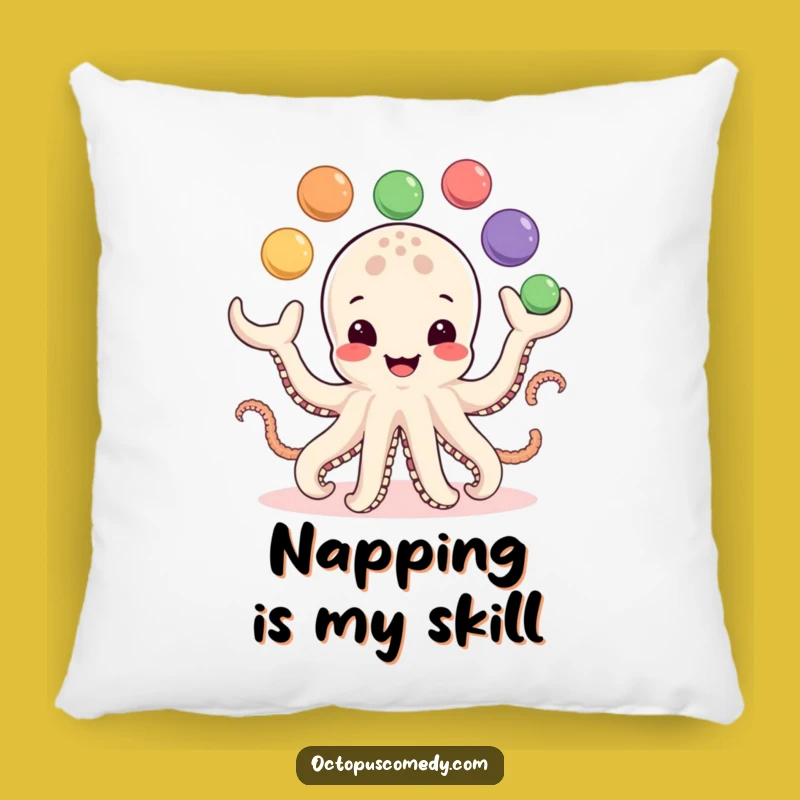Funny Octopus Pillow: Juggling Balls Comfort & Humor