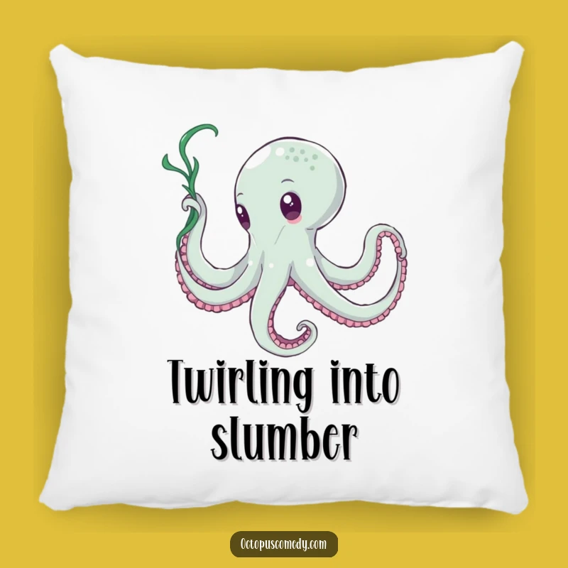 Funny Octopus Pillow - Seaweed Dancer Cushion - Cozy Artistic Gift