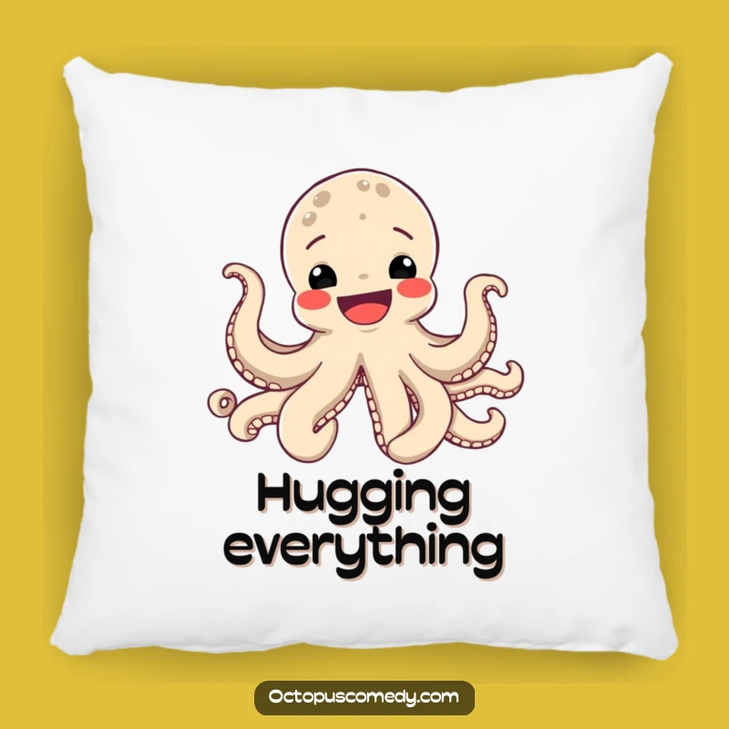 Funny Octopus Smile Pillow - Cozy and Hilarious Cephalopod Comfort Gift