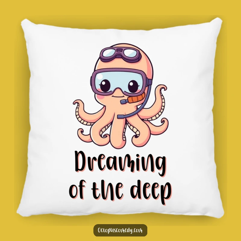 Funny Octopus Snorkel Pillow: Cozy Kawaii Adventure Decor
