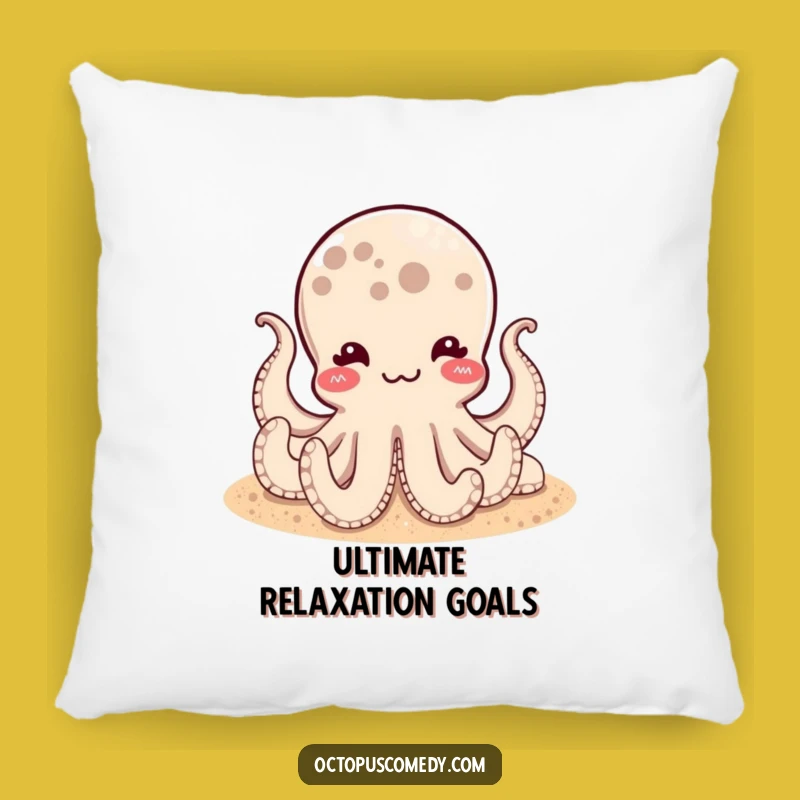 Funny Satisfied Octopus Pillow: Cozy Relaxation, Great Funny Gift