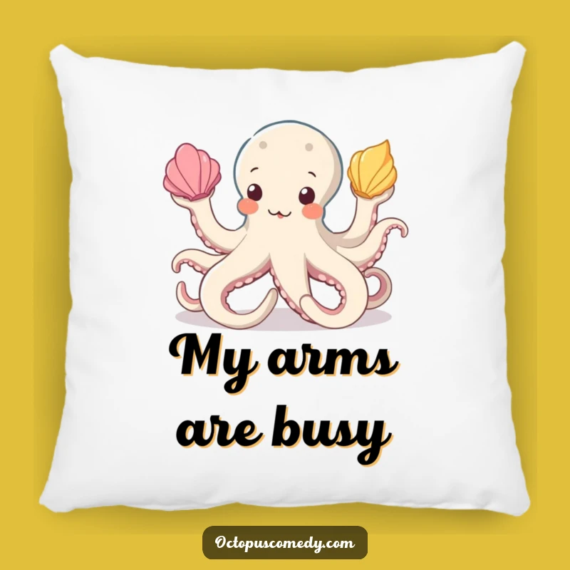 Funny Octopus Juggling Seashells Pillow: Comfy Cuddles and Hilarious Decor