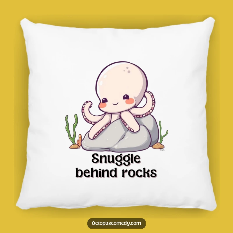 Funny Shy Octopus Pillow: Cozy Ocean Comfort - Cute Accent