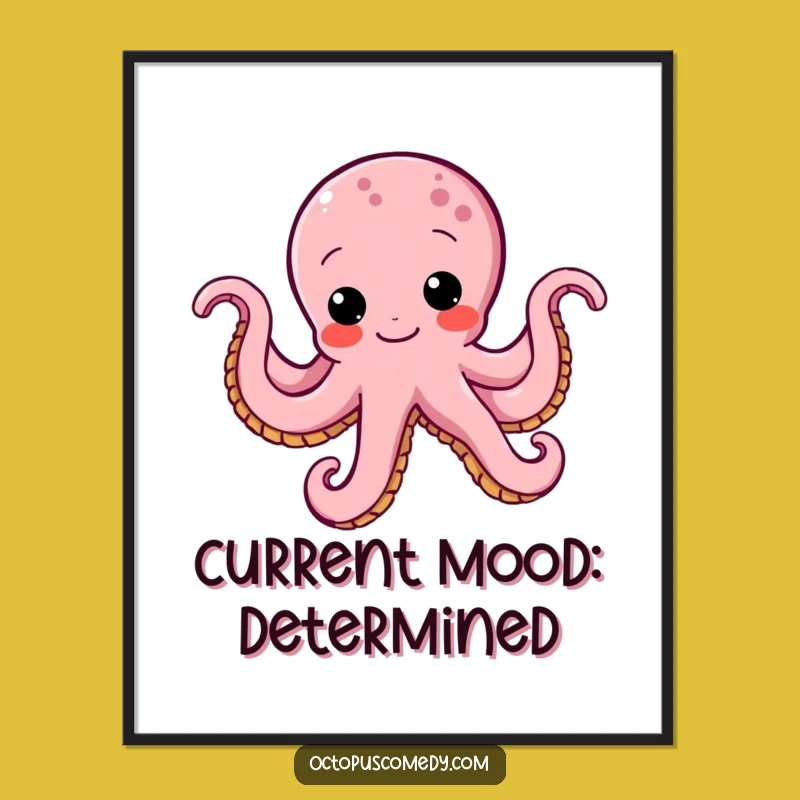 Funny Octopus Wiggle Digital Art: Instant Download for Determinedly Humorous Decor