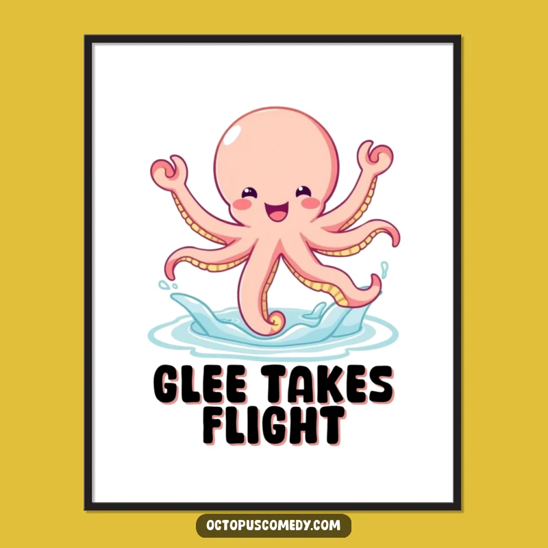 Funny Bouncy Octopus Digital Art: Instant Energetic Decor Gift