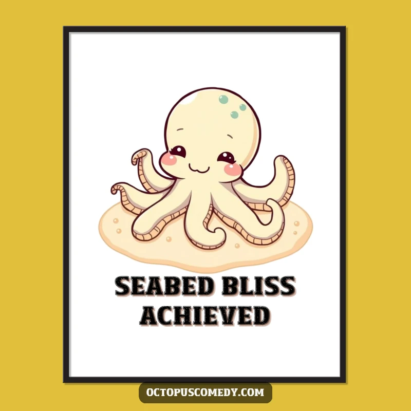 Funny Content Octopus Digital Art: Instant Peaceful Decor Gift