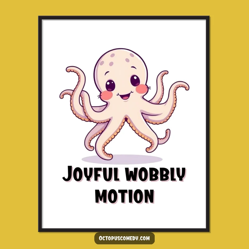 Funny Dancing Octopus Digital Art: Silly Jig Printable, Humorous Gift