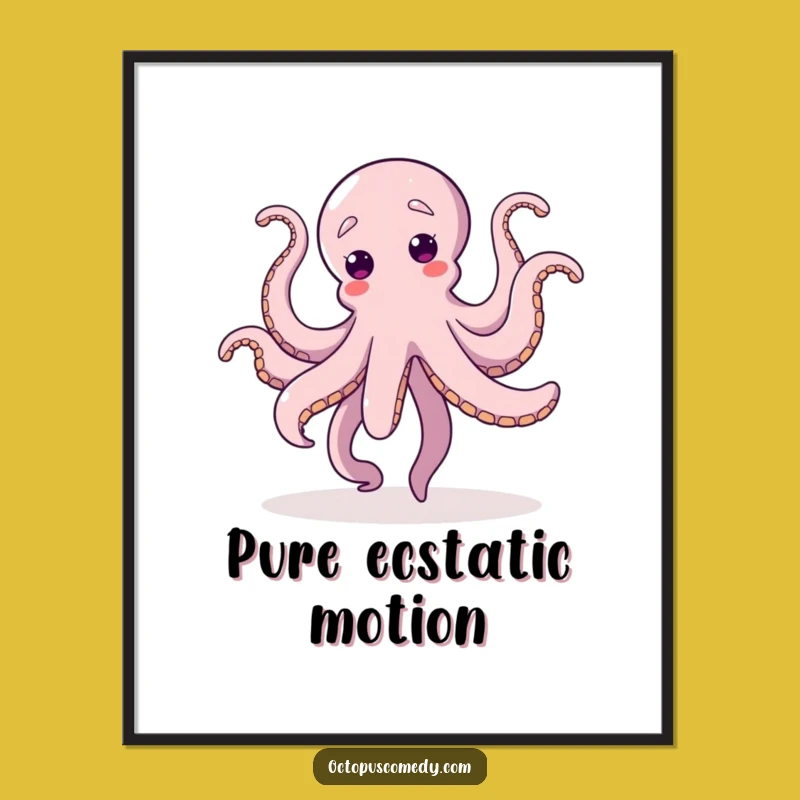 Funny Dancing Octopus Digital Print: Instant Joyful Art, Downloadable Funny Gift