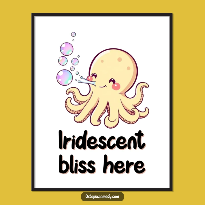 Funny Kawaii Octopus Bubble Digital Art: Add Playful Whimsy Instantly!