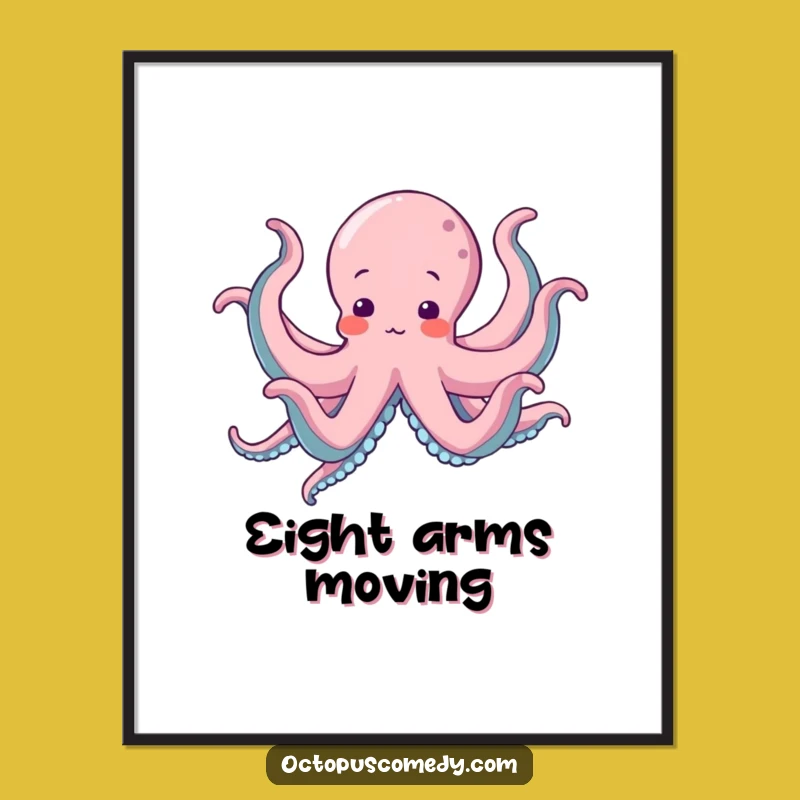 Funny Octopus Dance Digital Print - Energetic Art for Party Lovers Gift