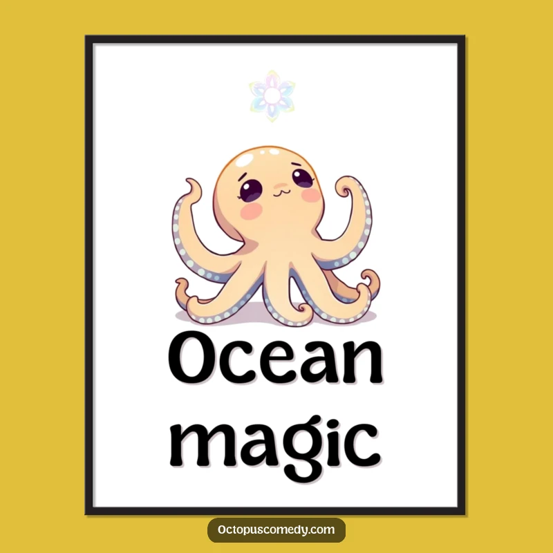 Funny Octopus Digital Art: Bioluminescent Wonder - Instant Gift