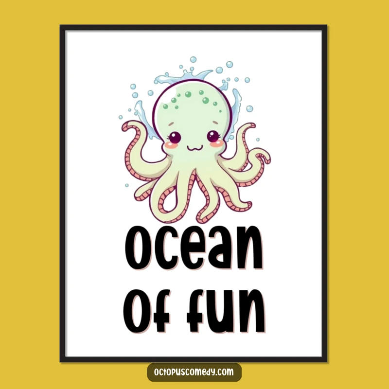 Funny Octopus Digital Art: Playful Splash Design for Instant Humorous Decor
