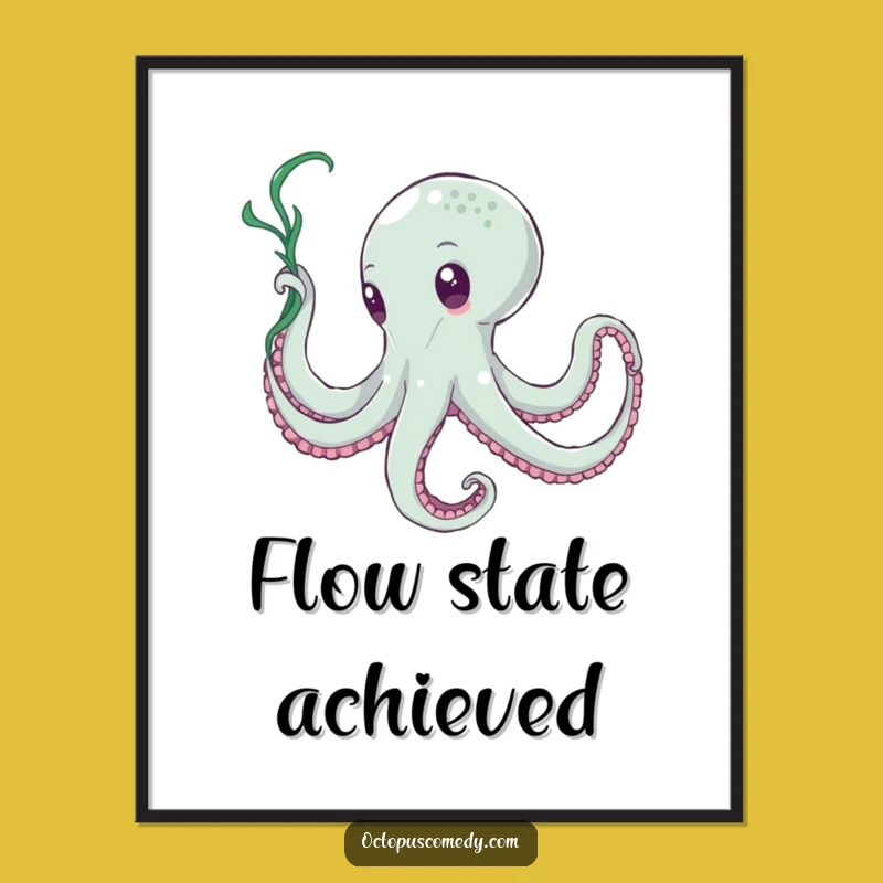 Funny Octopus Digital Art - Seaweed Dancer Print - Instant Funny Gift