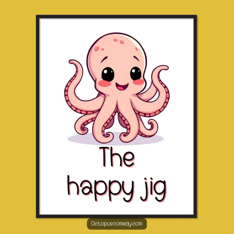Funny Octopus Jig Digital Art: Printable Dancer Illustration, Instant Humorous Gift