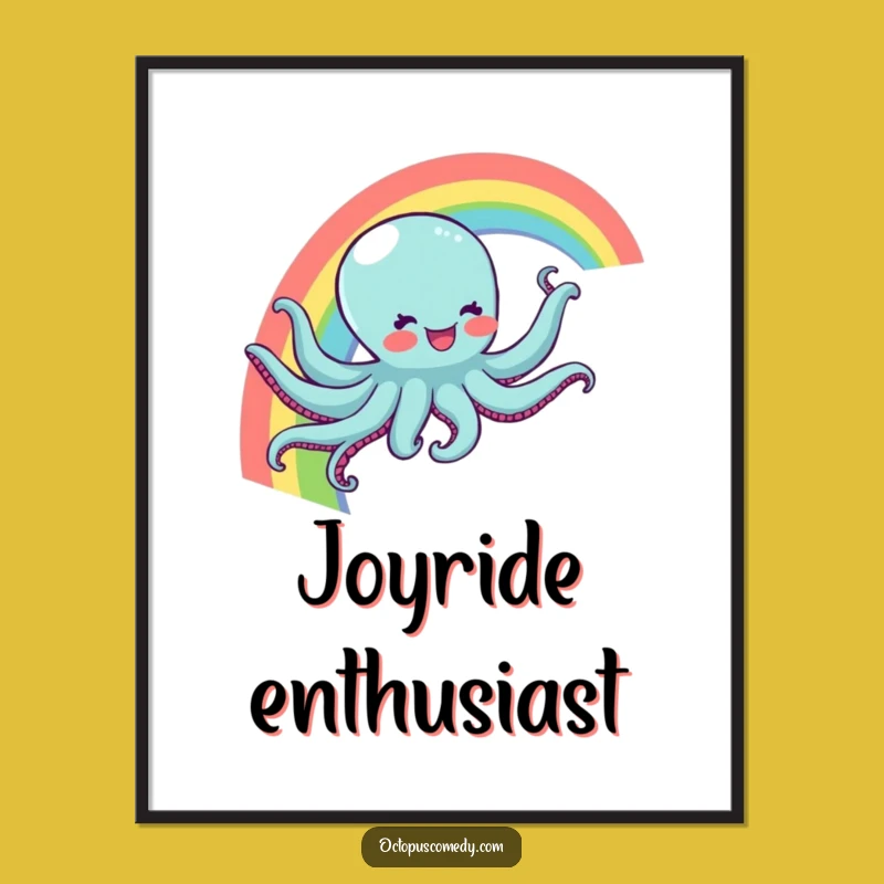 Funny Rainbow Octopus Digital Art - Instant Download Magical Print Gift