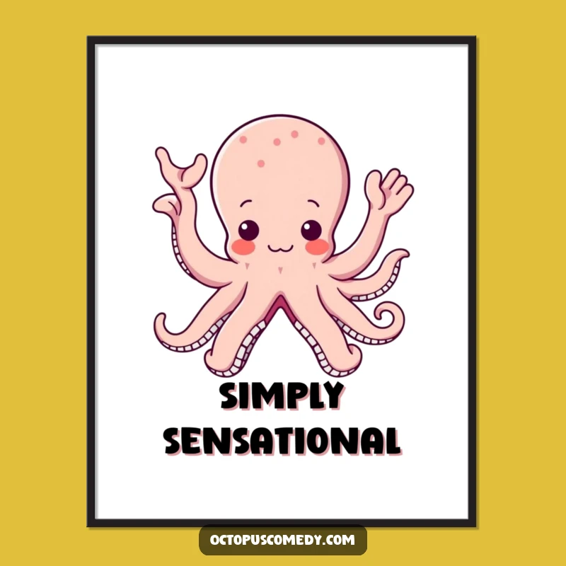 Kawaii Octopus Digital Art: Adorable and Funny Wall Decor for Bright Spaces