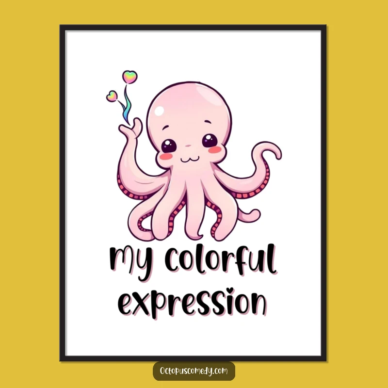Funny Octopus Ink Digital Art, Creative Cephalopod Printable, Hilarious Art Download Gift