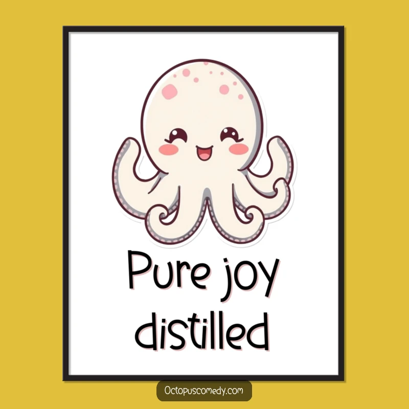 Funny Kawaii Octopus Digital Art: Decorate with a Happy, Sparkling Smile!