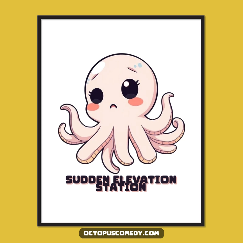 Funny Surprised Octopus Digital Art: Instant Whimsical Decor