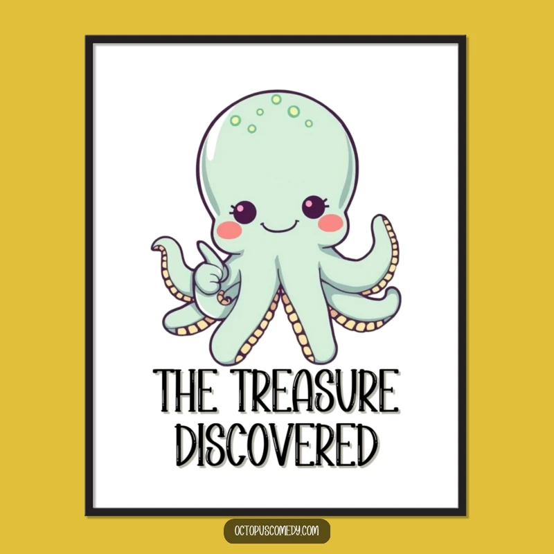 Funny Octopus Pearl Digital Art - Instant Wonder Decor