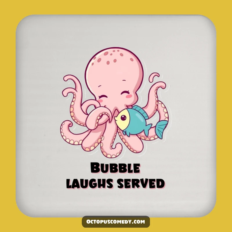 Funny Octopus Tickling Fish Coasters: Playful Surface Protection