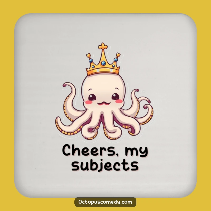 Funny Royal Octopus Coasters: Protect Surfaces with Hilarious Aquatic Majesty
