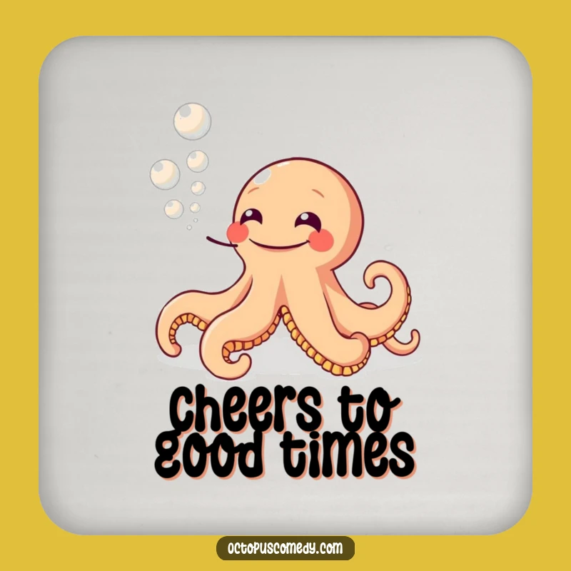 Funny Grinning Octopus Coasters: Bubbly Protection, Hilarious Decor