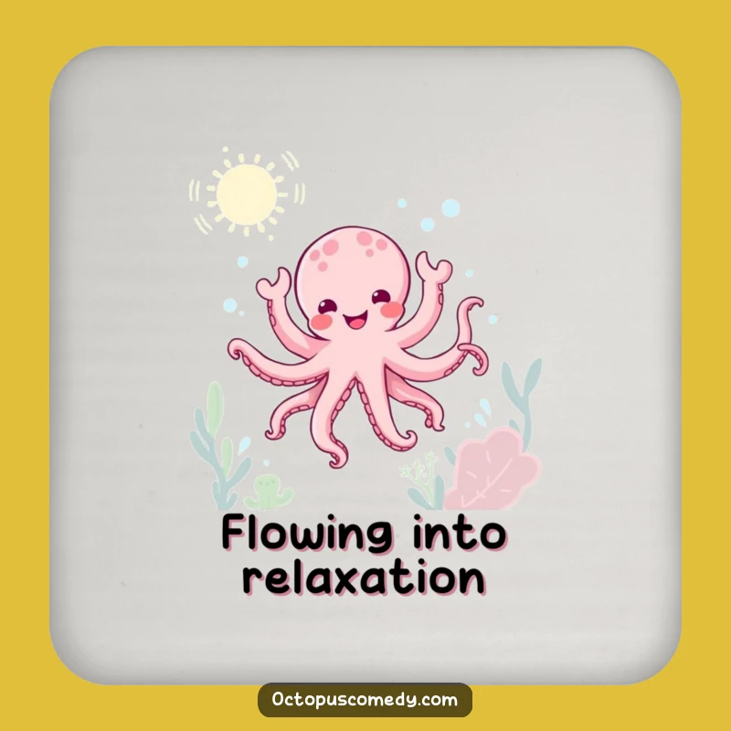 Funny Kawaii Octopus Coaster Set, Joyful Dance Gift