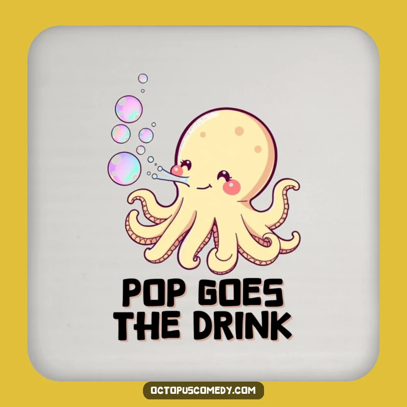 Funny Kawaii Octopus Bubble Coaster: Protect Surfaces with Playful Bubbles!