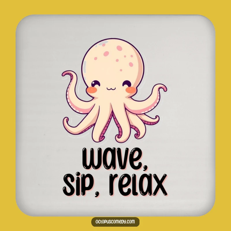 Funny Kawaii Octopus Coaster: Protect Surfaces with Waving Tentacle Flair