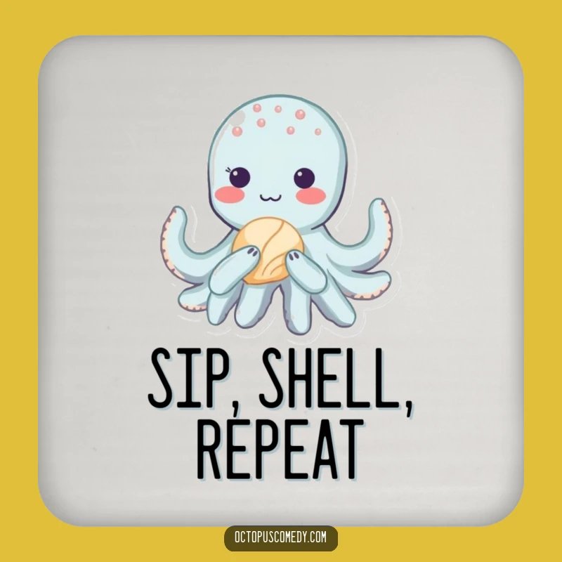 Funny Kawaii Octopus Coaster: Shy Drink Protector