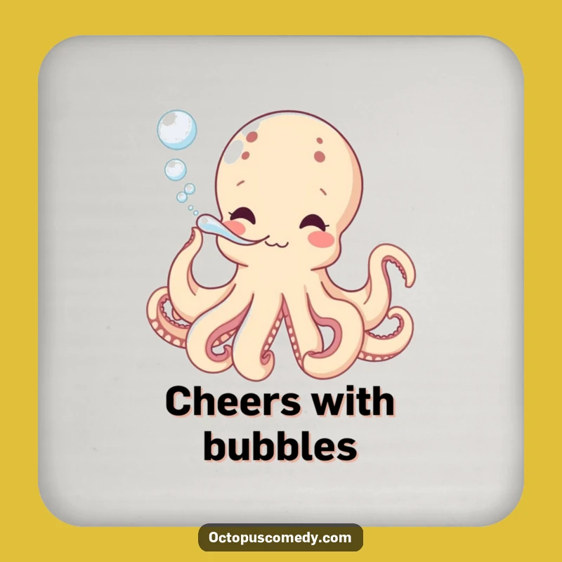 Funny Octopus Bubbles Coaster - Protect Surfaces with Playful Art Gift