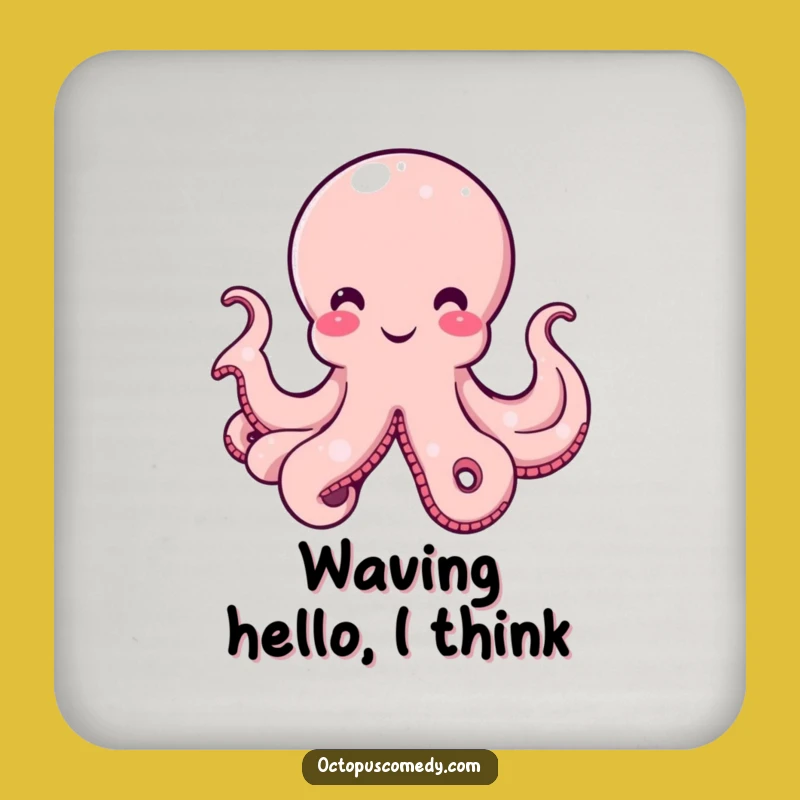 Funny Octopus Drink Coaster, Amused Cephalopod Table Protector, Hilarious Tentacle Decor Gift