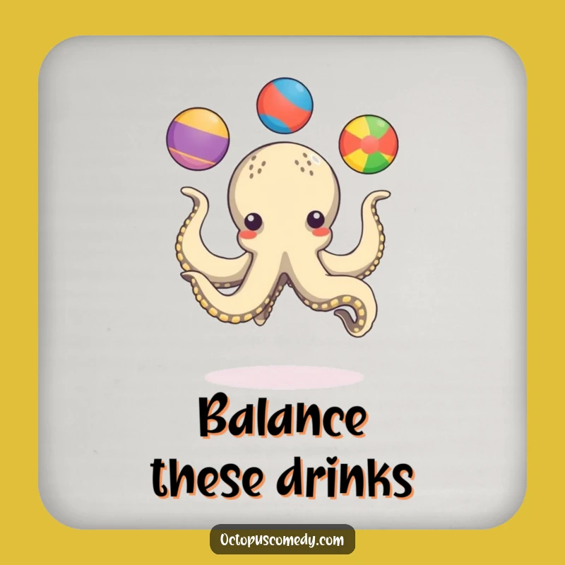 Funny Octopus Juggling Coaster: Protect Surfaces with Humorous Skill Art