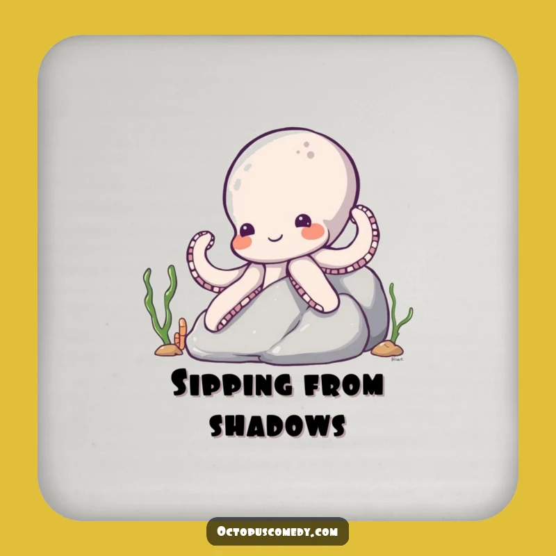 Funny Shy Octopus Coaster: Ocean Rock Protection - Stylish Fun