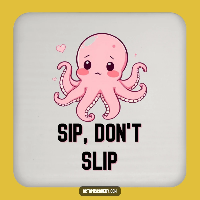 Funny Surprised Octopus Coasters: Blushing Protection, Hilarious Decor