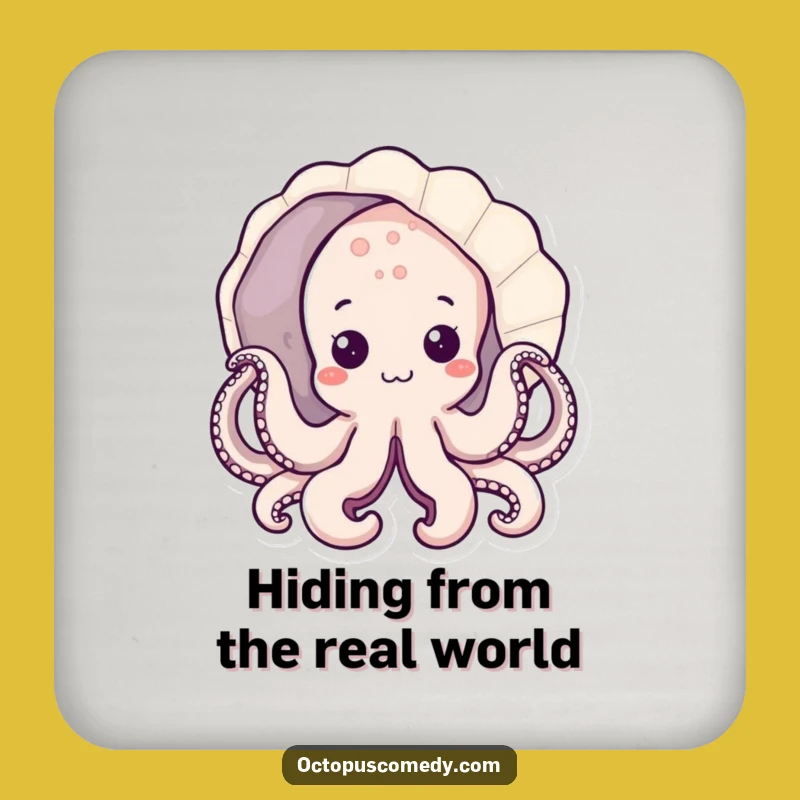 Funny Kawaii Octopus Coaster Set, Protect Surfaces Gift