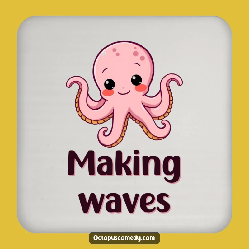 Funny Octopus Wiggle Drink Coaster: Protect Surfaces with Determinedly Humorous Charm