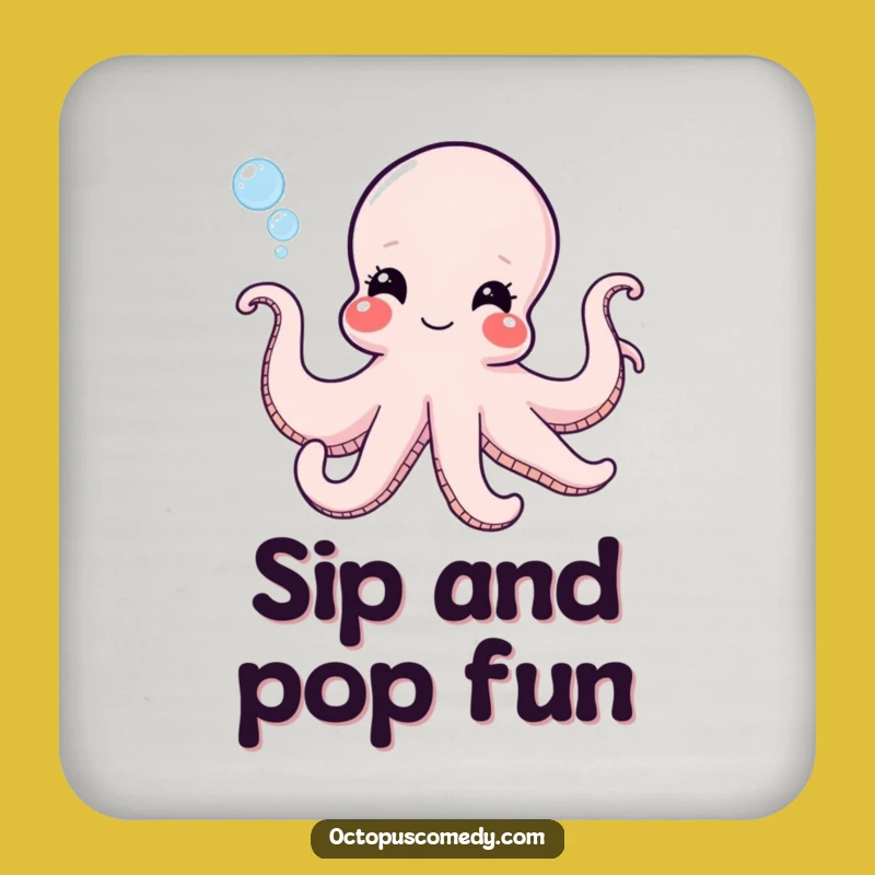Funny Octopus Bubble Coaster - Protect Drinks with Humor!