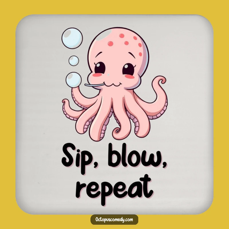 Funny Octopus Bubbles Coaster: Protects Surfaces with Humor