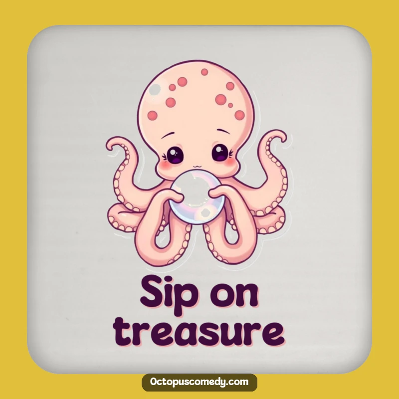 Funny Octopus Pearl Coasters: Protect Surfaces with Oceanic Elegance