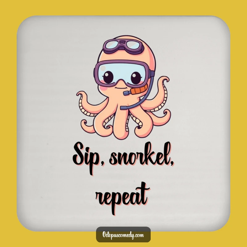 Funny Octopus Snorkel Coasters: Protect Surfaces with Humor