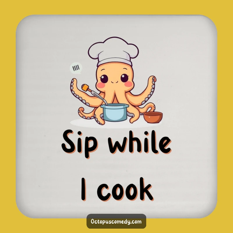 Funny Chef Octopus Coaster - Protect Surfaces with Culinary Art Gift